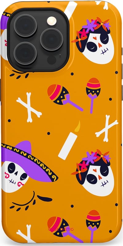 Casetastic Hoesje Geschikt voor Apple iPhone 15 Pro Max Magsafe - Stijlvolle Beschermende Duo-layer Case - Viva Muertos