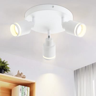 NETTLIFE Opbouwspot - GU10 Fitting - 3-Lichts - rond - Wit - Moderne Plafondlamp - L 20cm - Metaal - 355° kantelbaar - Plafondspot - voor Woonkamer | Slaafkamer | Gang - Zonder Lichtborn