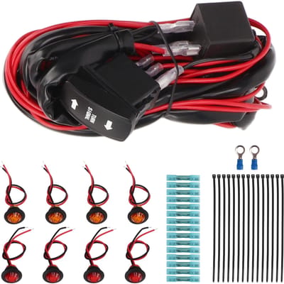 UTV Interrupteur à Bascule Clignotant ATV Kit d'Éclairage Légal pour la Rue Relais Clignotant Faisceau de Remplacement pour Polaris black