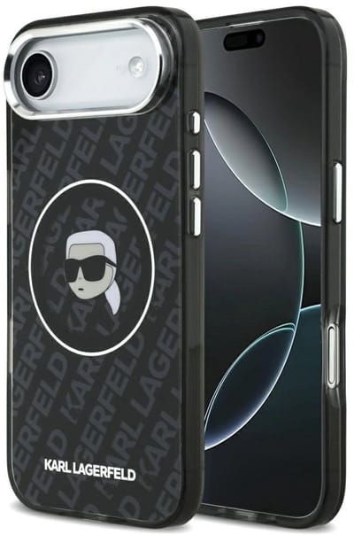Karl Lagerfeld telefoonhoesje voor iPhone 17 Air - Karl Head Logo - Magsafe - Zwart