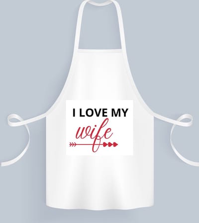 Akyol - i love my wife Keukenschort - Liefde - je vrouw - valentijnsdag - verjaardagscadeau - cadeau voor vriendin - 82 bij 71 cm
