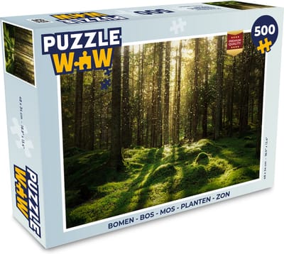 Puzzel Bomen - Bos - Mos - Planten - Zon - Natuur - Legpuzzel - Puzzel 1000 stukjes volwassenen