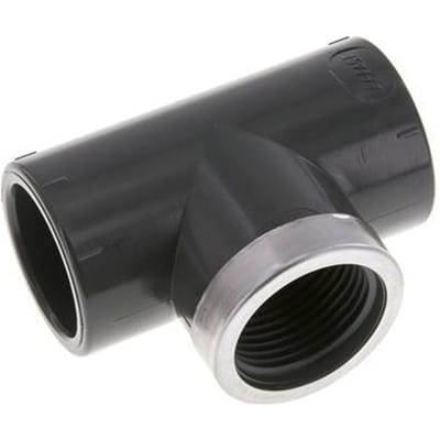 PVC T-Stuk Lijmmof 32mm x Binnendraad Rp1 ''