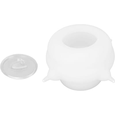 Bol à lait pour animaux de compagnie 4 tétines Silicone de qualité alimentaire Station d'allaitement pour petits animaux avec couvercle pour chiot chaton L white