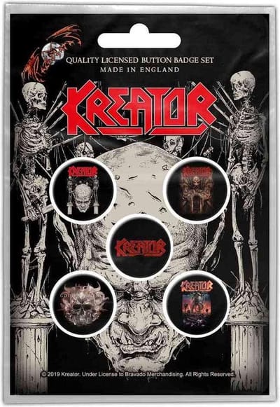 Kreator Badge/button Skull & Skeletons Set van 5 Multicolours