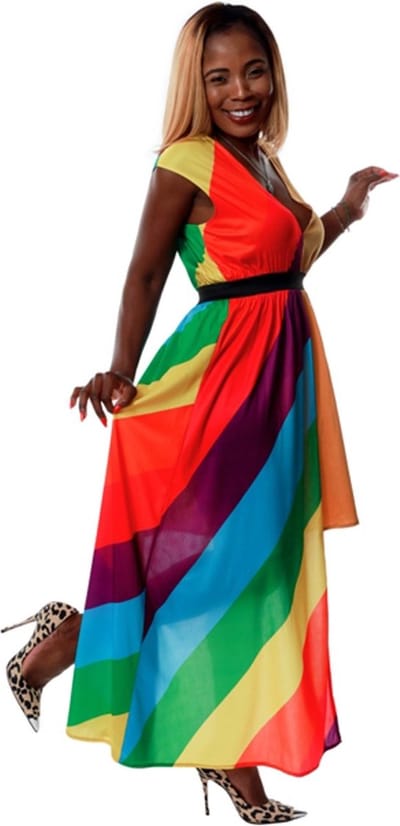 Karnival Costumes Pride Lange Jurk Dames Carnavalskleding Dames Foute Party Carnaval Verkleedkleren Volwassenen Regenboog Gay Pride LHBTI - Polyester - Maat S
