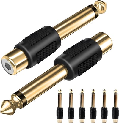 RCA naar Jack Adapter - Cinch naar Jack - Audio Verbindingen Maken - Vergulde Signaaloverdracht - 8 stuks - Goud