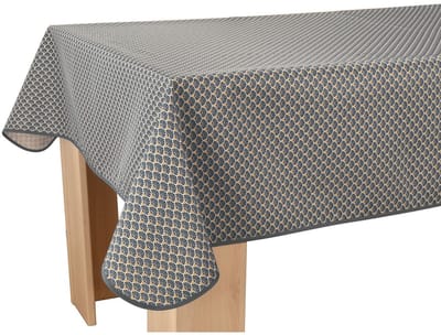 Tafelkleed anti-vlek Vanesse antracite vierkant 150 x 150 cm - Bonne et Plus tafellaken - Woonkamer decoratie
