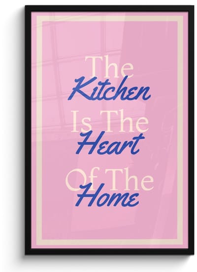 Poster in lijst - Fotolijst 60x90 cm - Posters - Tekst - Blauw - Keuken - Kader - Posterlijst zwart - Decoratie - Wanddecoratie woonkamer - Muurdecoratie slaapkamer