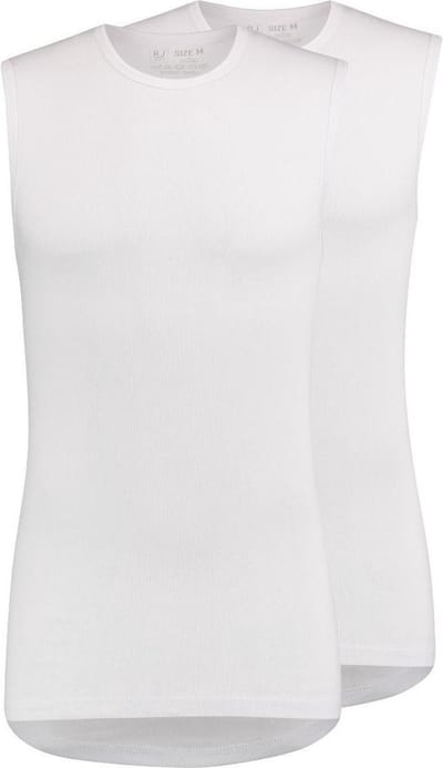 RJ Everyday 2-Pack Hemd Ronde Hals Assen Wit L