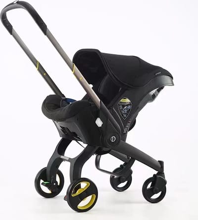 Seastone - Innovatieve Multifunctionele 4 In 1 Kinderwagen - Kinderwagen - Autostoel - Autozitje - Makkelijk inklapbaar vliegtuig - Opvouwen wordt Autostoel - Zwart