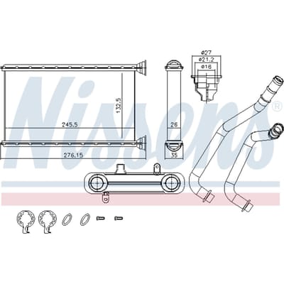Warmtewisselaar, interieur verwarming NISSENS 707190