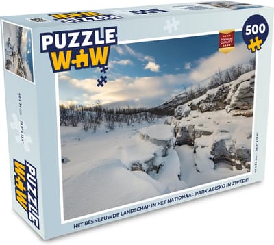 Puzzel Het besneeuwde landschap in het Nationaal park Abisko in Zweden - Legpuzzel - Puzzel 500 stukjes