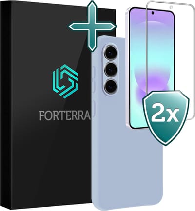 Hoesje Met 2x Screenprotector - Geschikt voor Samsung Galaxy A37 - Sterk & Shockproof - Telefoon Hoes - Back Cover - Siliconen Case - Lichtblauw