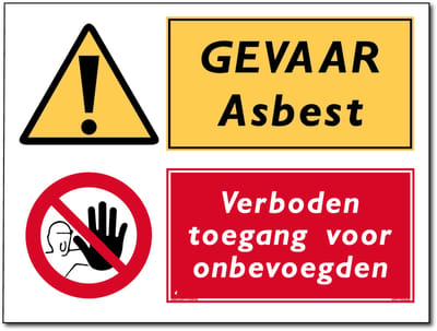 Asbest bord - Verboden toegang voor onbevoegden - Forex - 30 x 40 cm - Weerbestendig