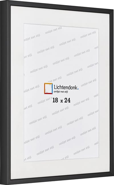 Aluminium Wissellijst Zwart met PASSE-PARTOUT – 18 x 24 Fotomaat – Lijstmaat 24x30 – Professional – Helder Acrylite
