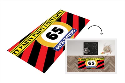 Keukenloper - Loper keuken - Jubileum - 65 Jaar - Feest - 120x50 cm - Keukenloper vinyl