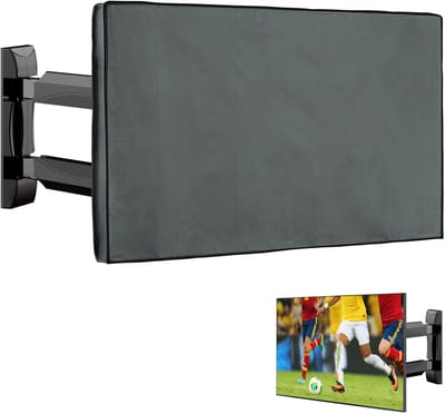 kwmobile 55" TV TV hoes voor buiten - Beschermhoes voor televisiescherm tegen stof en zon, grijs