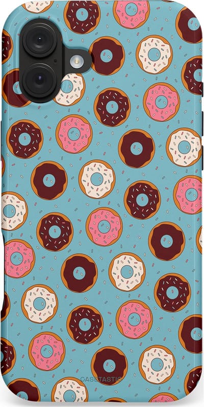 Casetastic hoesje geschikt voor Apple iPhone 16 Plus - MagSafe - Dubbellaagse bescherming - Donut Dromen - Fashion Case - Lichtblauw Bruin Bordeaux Saliegroen