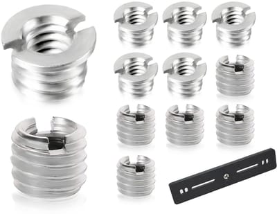 Dailygoody - 10 stuks converteer schroefadapters - camerastatief - veelzijdig - schroefdraadadapters - 1/4 naar 3/8 - voor D-SLR en S-LR - praktische set