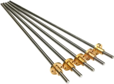Draadstang Set - T6 Schroef - Precisie Beweging - Roestvrij Staal - 400mm Lengte - Zilverkleurig