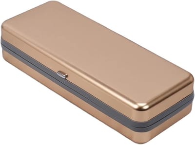 Brillenkoker Hardmetaal - Brillenhouder Aluminium - Brillen Beschermen - Flip-Top Ontwerp - Standaard Maat - Zilver