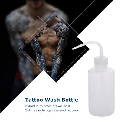3 stuks 250ml Tattoo Wasfles Plastic Groene Zeep Knijpfles Plantenspuit Kit Gebogen gray