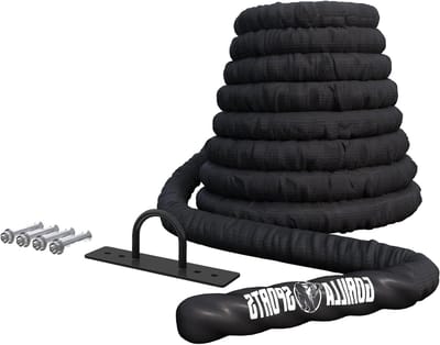 Sport Touw - Fitness Touw - Kracht Training - Inclusief Muurbeugel - 15 meter - Zwart
