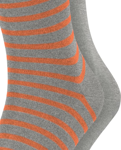 Esprit Fine Stripe 2-Pack gedessineerd katoen multipack sokken heren grijs - maat 39-42