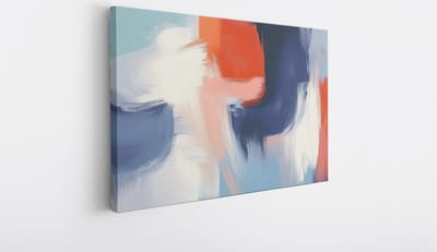 Saammp Canvas Schilderij - Kleurrijke penseelstroken - Abstract - 40x30 - Foto op canvas - Wanddecoratie - Muurdecoratie Woonkamer - Kantoor Decoratie