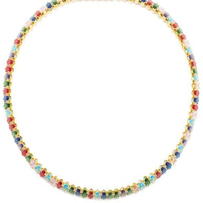 Luxenter Halsketting met Veelkleurig Kristal 18k goud afwerking - Nex