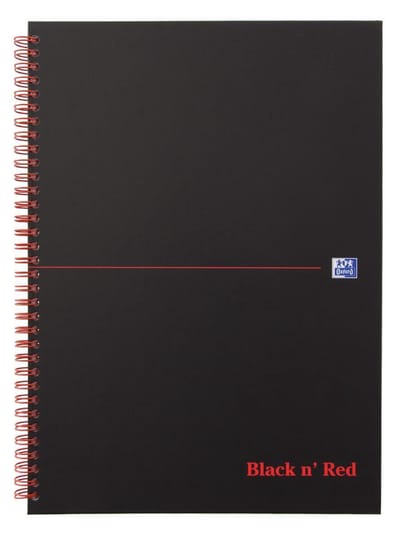 Oxford Black n'Red - Spiraalnotitieboek - A4 - 192 pagina's - Geruit