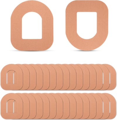 30st Zelfklevende Patches voor Omnipod 5, Waterdichte Sensorhoes Zweetbestendige Bloedsuikermonitorpatch Sensorsticker Accessoires Compatibel met Omnipod 5 (Beige)