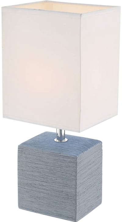 Decoratieve tafellamp keramiek grijs stoffen kap wit GERI