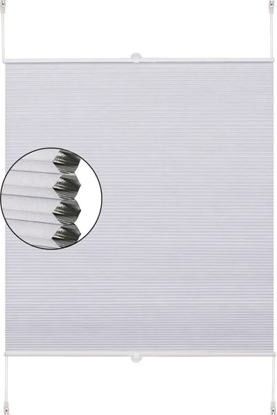 Bolt Edge Luxe Honinggraat Rolgordijn - Wit - Lichtdoorlatend en Isolerend - Polyester - 70x130cm - Montage zonder Boren