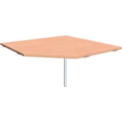 Pc-werkblad ALICANTE, B 1225 x D 1225 mm, met steunvoet, in hoogte verstelbaar, beukenpatroon