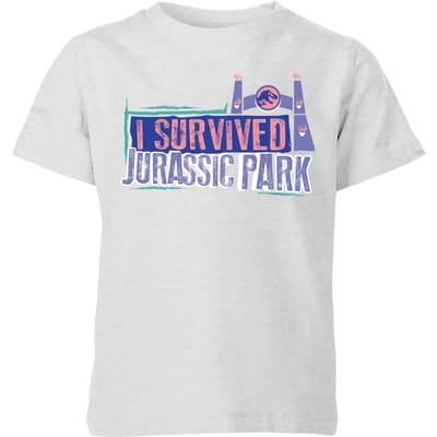 Jurassic Park I Survived Jurassic Park Kids' T-Shirt - Grey - 146/152 (11-12 jaar)