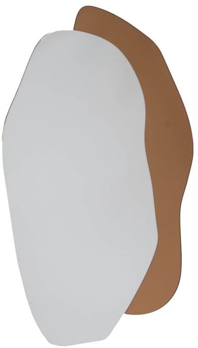 Vtw Living - Spiegel Asymmetrisch van Metaal - Wandspiegel Organisch - Gang Hal Spiegel - Muur Spiegel - Bruin - 57 x 1 x 89 cm