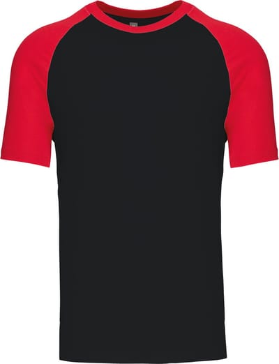 Kariban Baseball - Tweekleurig t-shirt K330 - BLACK / RED - M
