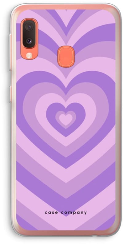 Case Company® - Hoesje geschikt voor Samsung Galaxy A20e hoesje - Hart Paars - Soft Cover Telefoonhoesje - Bescherming aan alle Kanten en Schermrand