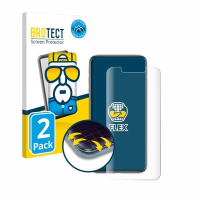 BROTECT - Screenprotector voor Apple iPhone Xs Max / 11 Pro Max - Folie Beschermfolie transparant volledig dekking - 2 Stuks