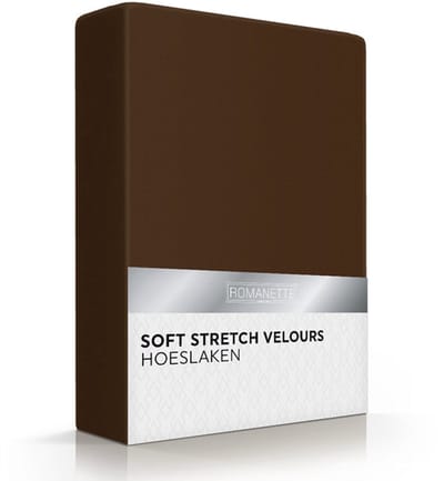 Velours hoeslaken - Bruin - Lits-jumeaux (160/180/200x200/220 cm)