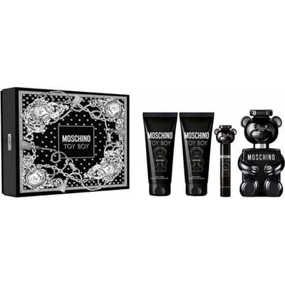 Moschino Toy Boy Giftset - 100 ml eau de parfum spray + 10 ml eau de parfum spray + 100 ml showergel + 100 ml aftershave balm - cadeauset voor heren