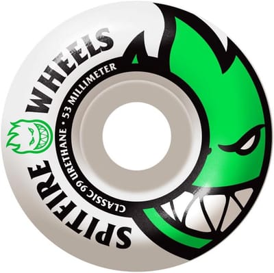 Skateboard Wielen 53 mm Wit/Groen - Duurzaam Urethaan