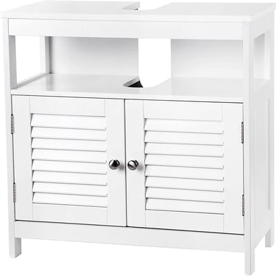 Trend24 Badkamerkast - Wastafel onderkast - Badkamer kast - Badkamermeubel - MDF - 30 x 60 x 60 cm - Wit
