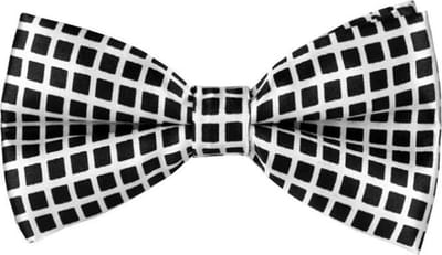 Fako Fashion® - Vlinderstrik - Vlinderdas - Print - 12cm - Wit/Zwarte Blokjes