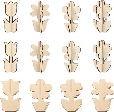 Creatieve Knutselset voor Kinderen met Unieke 3D Bloemvorm, 24 Stukken Lichtgewicht en Duurzaam, Perfect als Cadeau voor Jongeren en Volwassenen