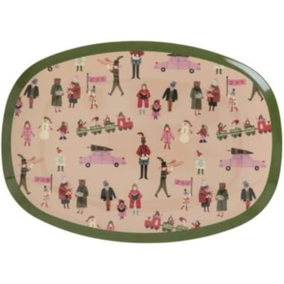 Rice melamine bord rechthoekig kerstprint