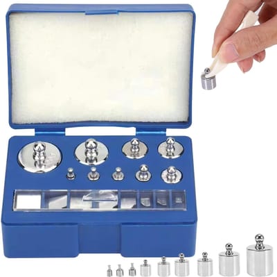 Dailygoods- Kalibratiegewicht Set - 17 Stuks - Roestvrij Staal - Precisie Gewichten - Digitale Weegschaal - Laboratorium Gebruik - Hoge Precisie - Weegschaalgewichten