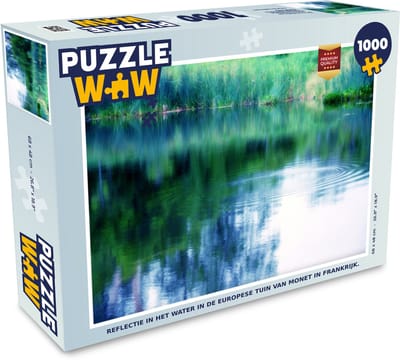 Puzzel Reflectie in het water in de Europese tuin van Monet in Frankrijk. - Legpuzzel - Puzzel 1000 stukjes volwassenen